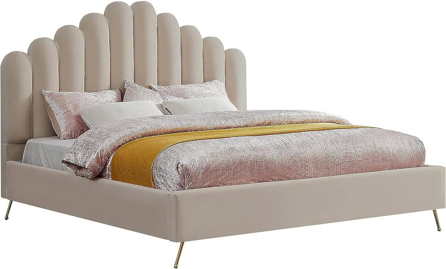 🌙 Bohemian Upholstered Platform Headboard – Stylish & Cozy Bedroom Accent ✨🛏️