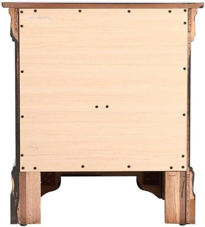 🌙 African Artistry Nightstand – Elegant & Stylish Cappuccino Finish 🪑✨