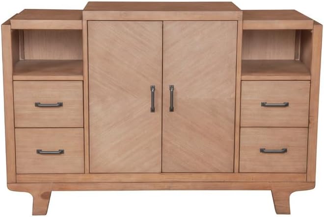 Chic Natural Finish Sideboard 🍃 – Perfect for Storage & Stylish Organization!