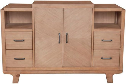 Chic Natural Finish Sideboard 🍃 – Perfect for Storage & Stylish Organization!