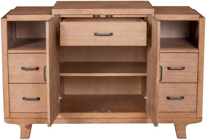 Chic Natural Finish Sideboard 🍃 – Perfect for Storage & Stylish Organization!