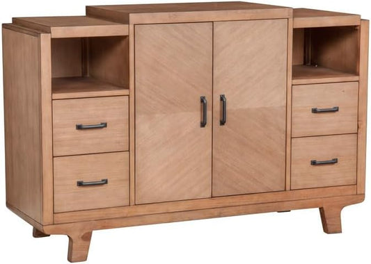 Chic Natural Finish Sideboard 🍃 – Perfect for Storage & Stylish Organization!