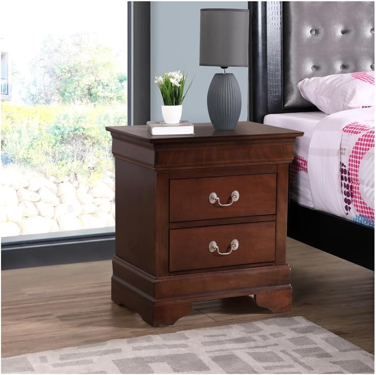 🌙 African Artistry Nightstand – Elegant & Stylish Cappuccino Finish 🪑✨