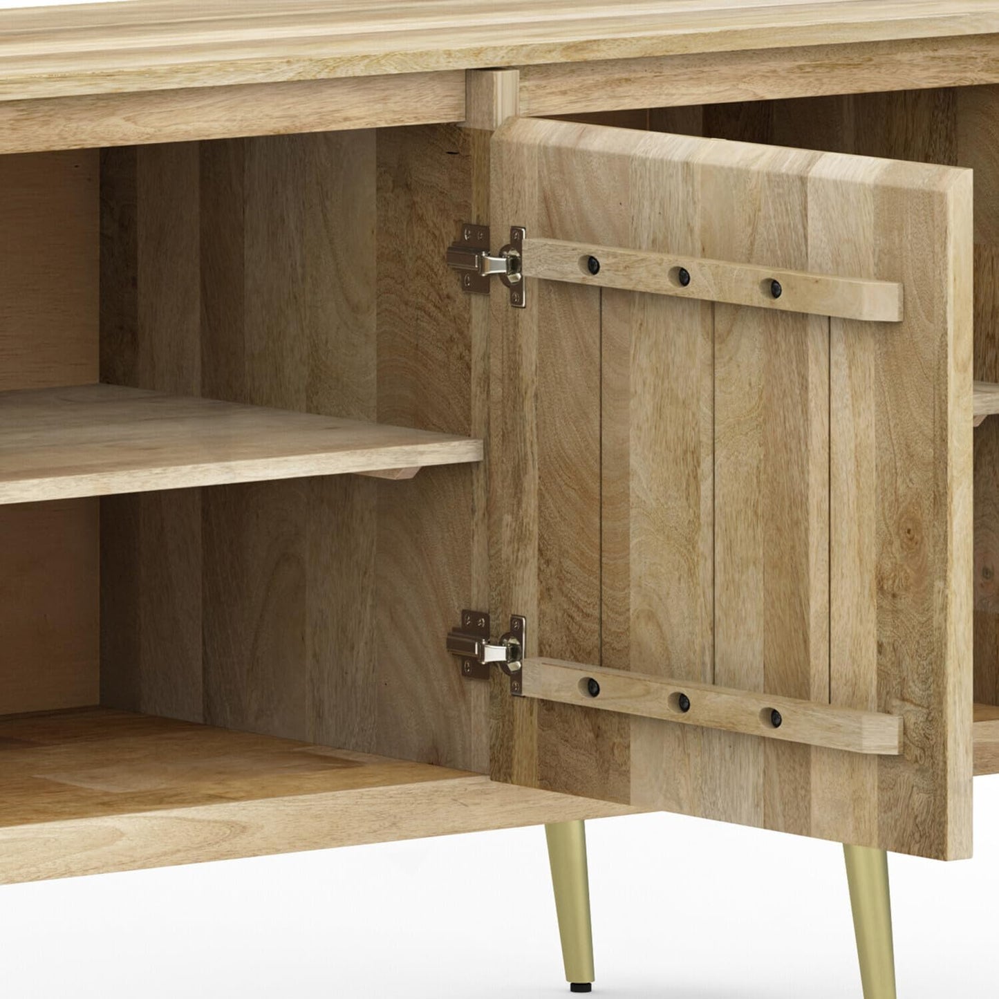 Timeless Mid-Century Sideboard with Natural Wood Finish 🌿✨ - Stylish Storage for Every Room