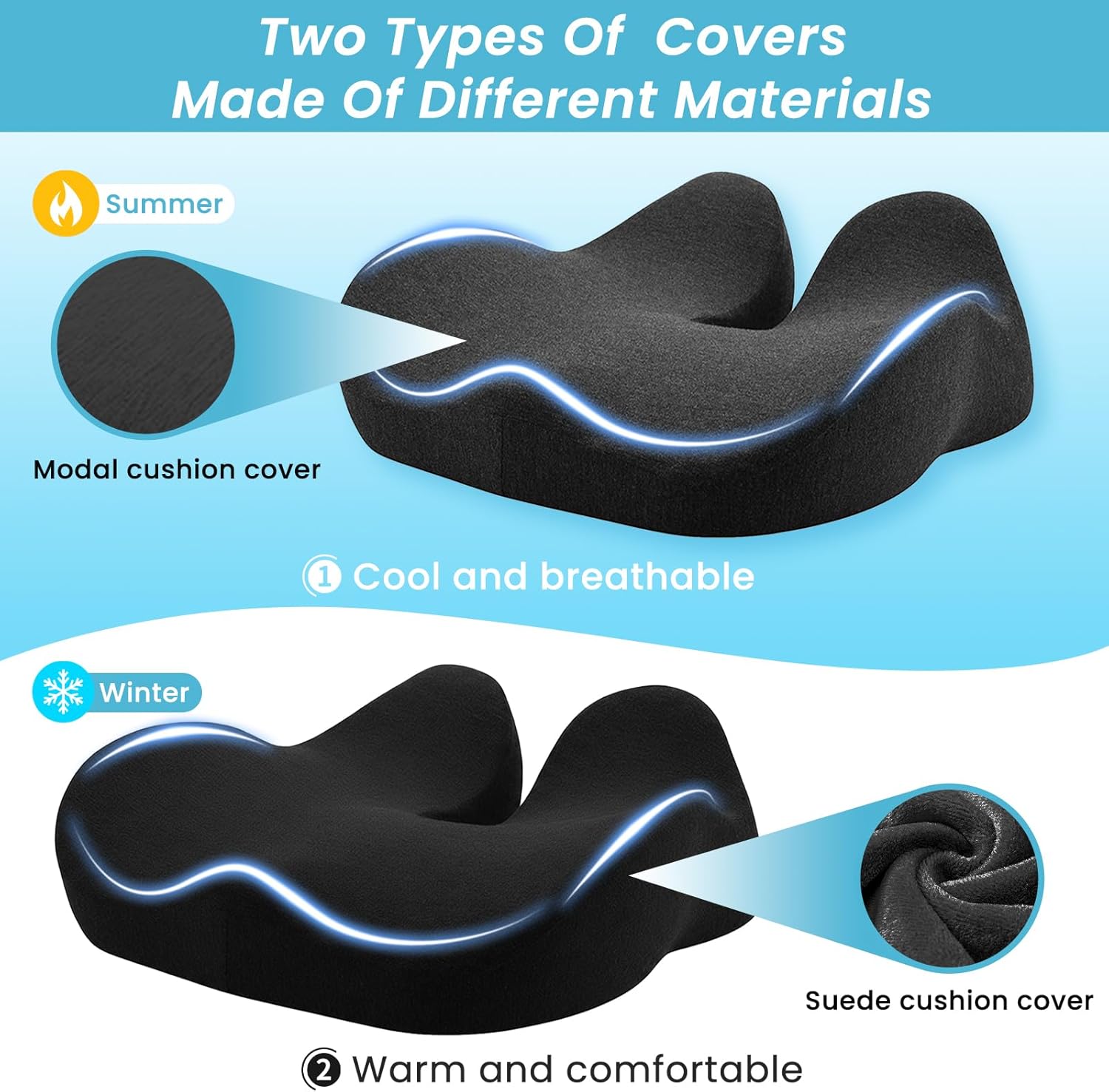 Comfortable Coccyx Seat Cushion 🛋️ - Perfect for Wheelchairs & Office Chairs