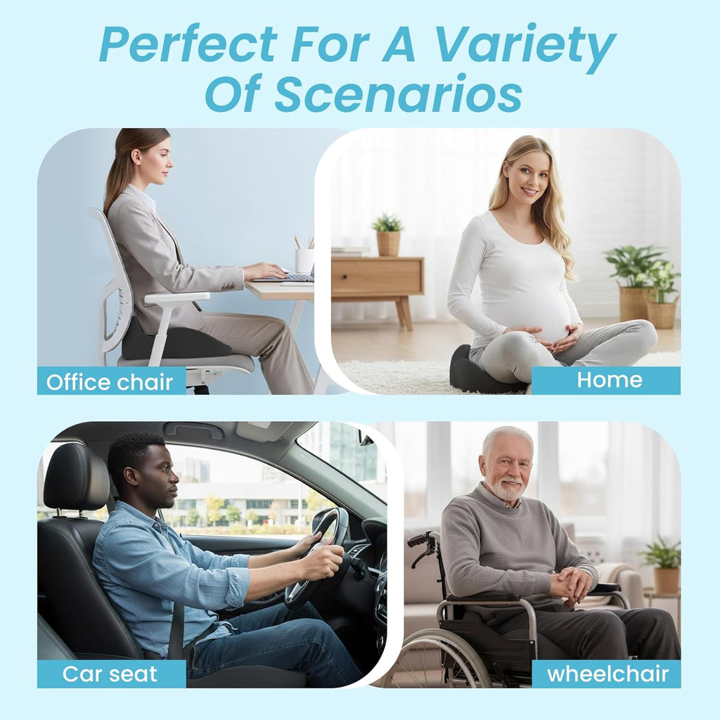 Comfortable Coccyx Seat Cushion 🛋️ - Perfect for Wheelchairs & Office Chairs